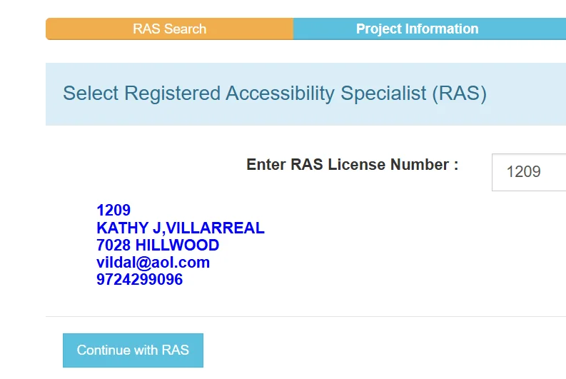 RAS 1209 Kathy Villarreal selection for TABS online Registration